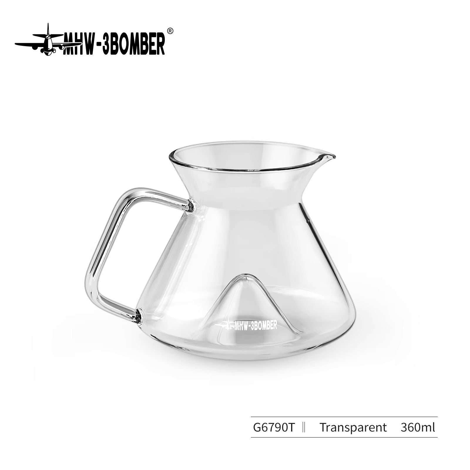 MHW3BOMBER Hill Coffee Server  High Borosilicate Glass Pour Over Server With Ergonomic Handle For B 6