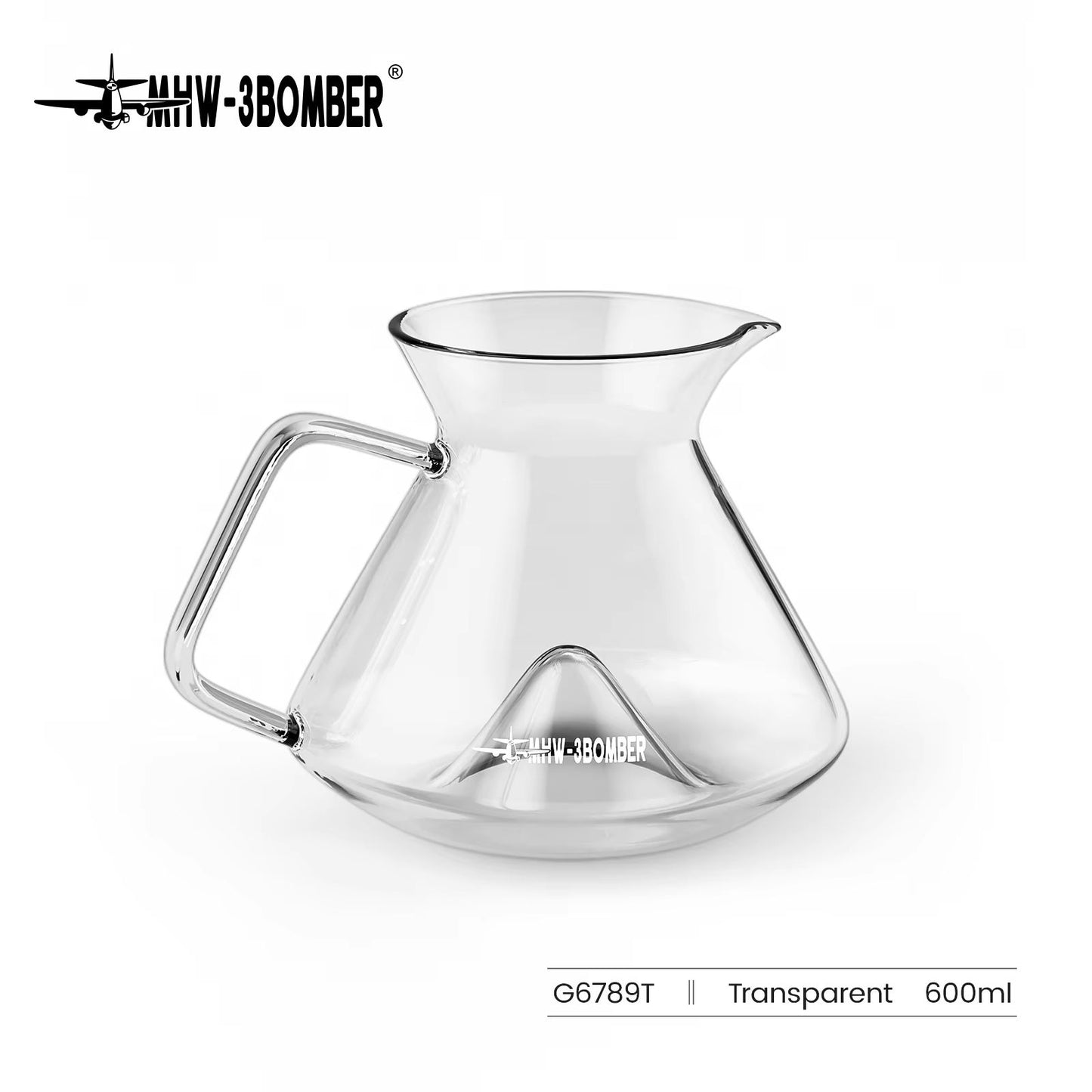 MHW3BOMBER Hill Coffee Server  High Borosilicate Glass Pour Over Server With Ergonomic Handle For B 7