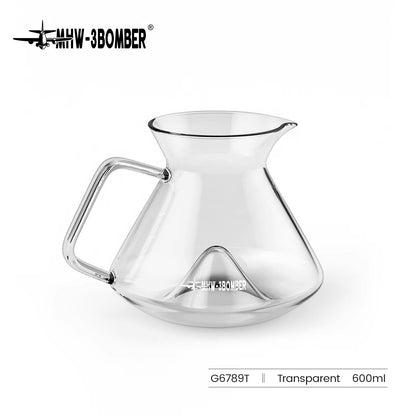 MHW3BOMBER Hill Coffee Server  High Borosilicate Glass Pour Over Server With Ergonomic Handle For B 7