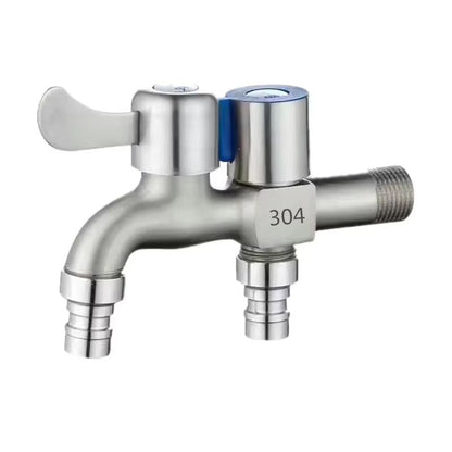 AquaFlow Dual Outlet Stainless Steel Faucet  12 Double Control Water Tap For Bathroom Bidet  Laundr 1