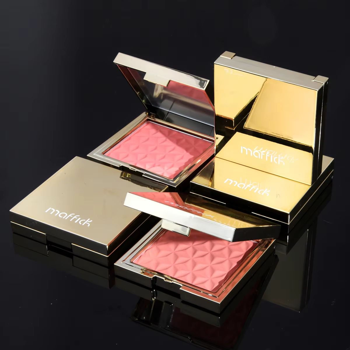 GlowMuse Gold Relief Blush Palette  LongLasting Nude Pink  Orange Shades For Natural Radiance 2