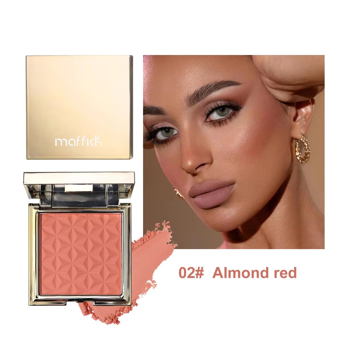 GlowMuse Gold Relief Blush Palette  LongLasting Nude Pink  Orange Shades For Natural Radiance 7