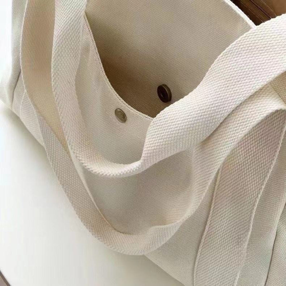 Canvas Tote Bags, Large Capacity Work Commuting Bag, College Style Book Shoulder Bag, Shopping and Daily Carry Bag
