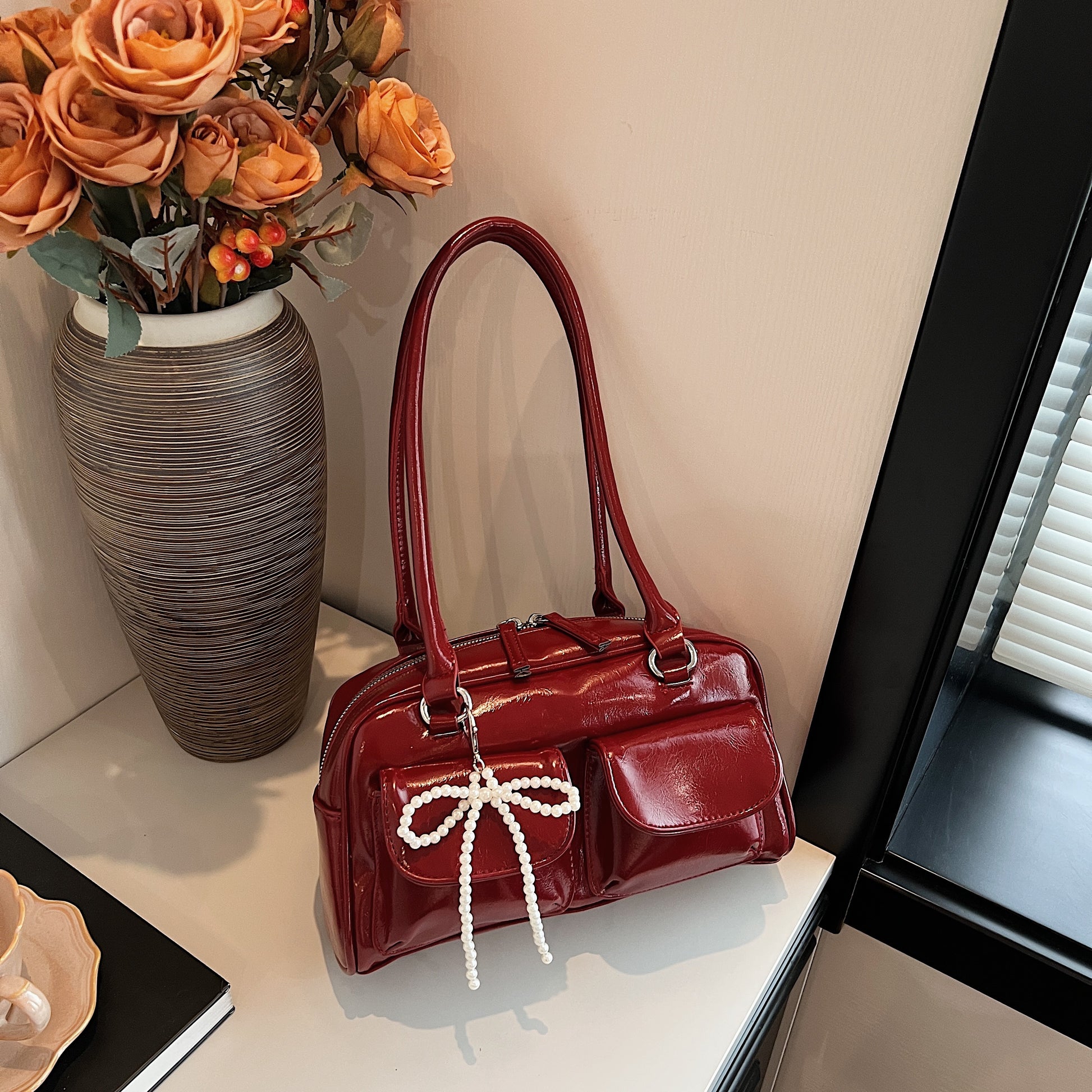 New Simple Leisure Pillow Bag, Korean Edition Fashionable Underarm Bow Bag, Trendy Versatile Shoulder Bag for Women