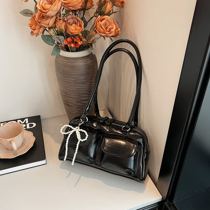 New Simple Leisure Pillow Bag, Korean Edition Fashionable Underarm Bow Bag, Trendy Versatile Shoulder Bag for Women