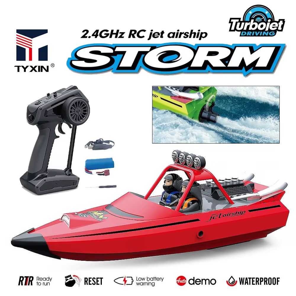 TY725 High-Speed RC Jet Boat – Turbojet Remote Control Boat with Low Battery Alarm for Adults & Kids
