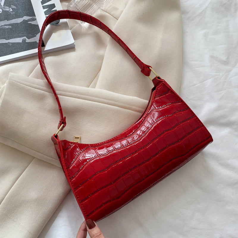 Alligator Pattern Fashion PU Leather Handbag For Women Small Underarm Messenger Bag Stylish Female  1