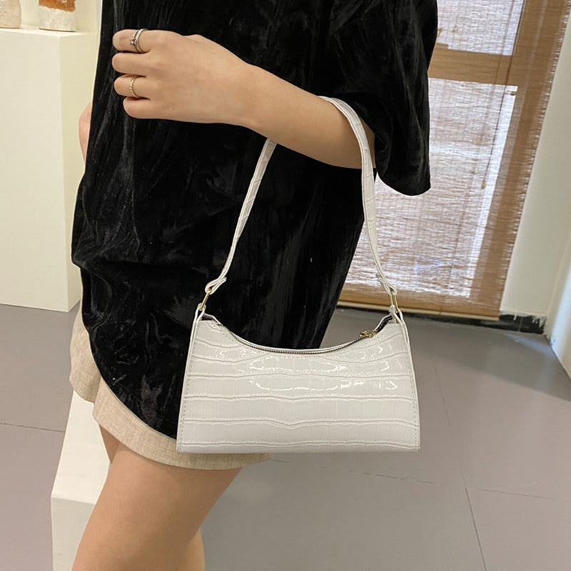 Alligator Pattern Fashion PU Leather Handbag For Women Small Underarm Messenger Bag Stylish Female  3