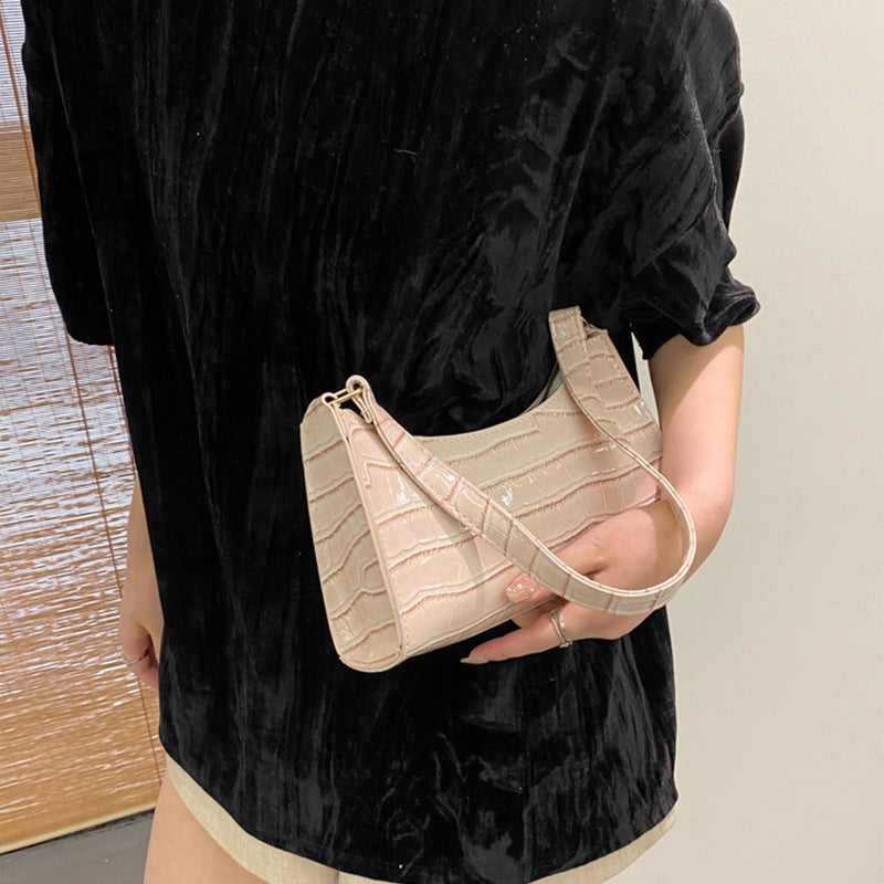 Alligator Pattern Fashion PU Leather Handbag For Women Small Underarm Messenger Bag Stylish Female  4