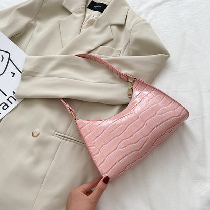 Alligator Pattern Fashion PU Leather Handbag For Women Small Underarm Messenger Bag Stylish Female  11