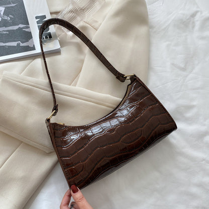 Alligator Pattern Fashion PU Leather Handbag For Women Small Underarm Messenger Bag Stylish Female  12
