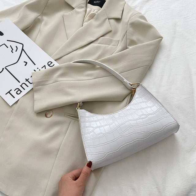 Alligator Pattern Fashion PU Leather Handbag For Women Small Underarm Messenger Bag Stylish Female  13