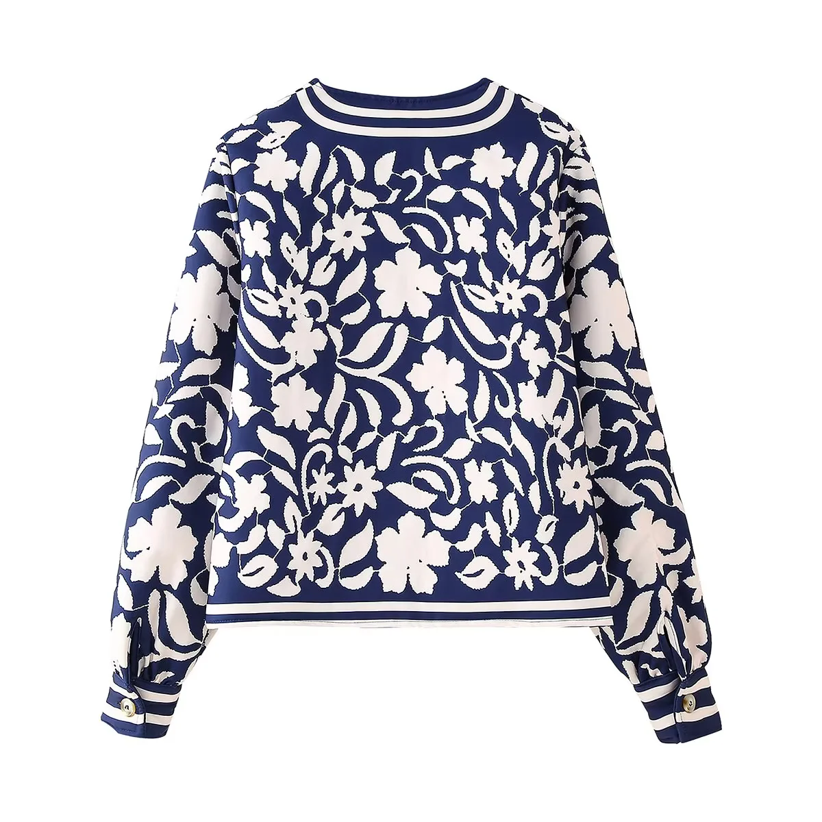Faionable Print Cotton Jaet, Women's Spring Outerwear, Versatile Regular Length Jacket, Boho Style