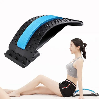 Adjustable Lumbar Support, Multi-Level Back & Neck Stretcher, Deep Stretch, Yoga-like Flexibility