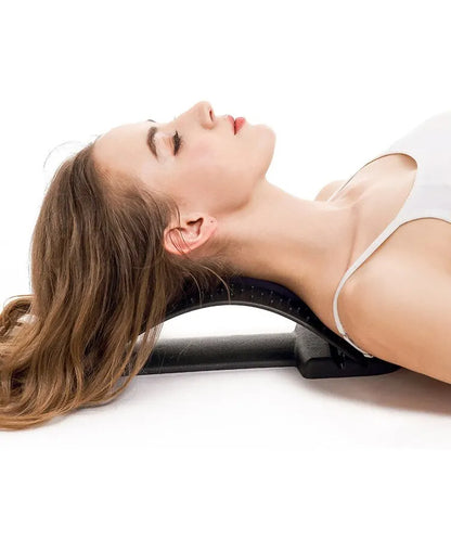 Adjustable Lumbar Support, Multi-Level Back & Neck Stretcher, Deep Stretch, Yoga-like Flexibility