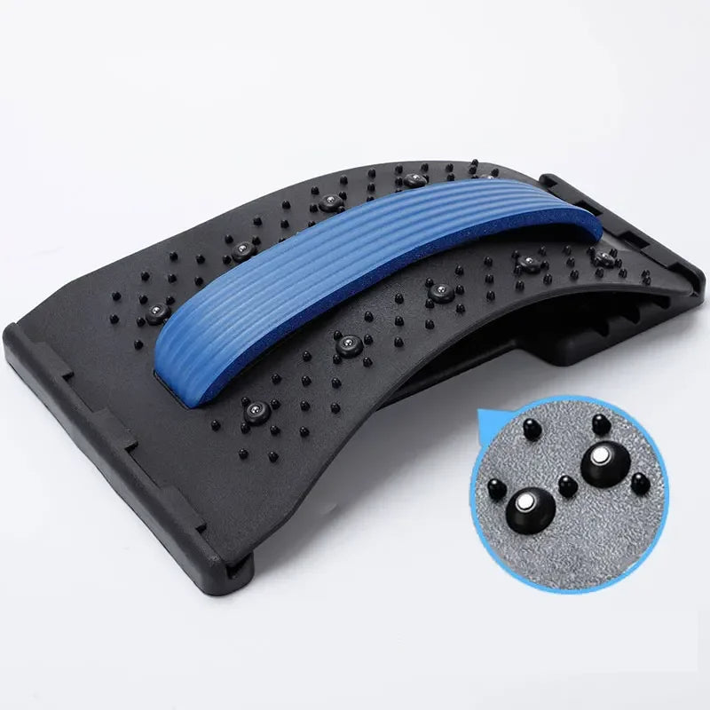 Adjustable Lumbar Support, Multi-Level Back & Neck Stretcher, Deep Stretch, Yoga-like Flexibility