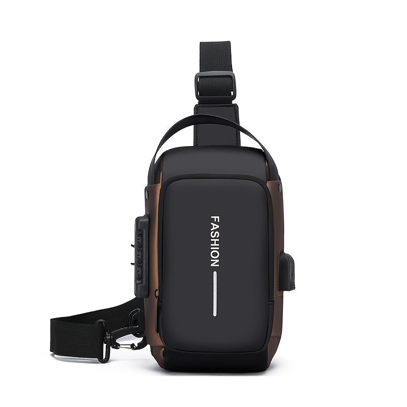 Crossbody Chest Pack for Men, Durable Oxford Fabric, Stylish Sling Bag, Zip Closure, Phone Pocket, Ideal for Daily Commu