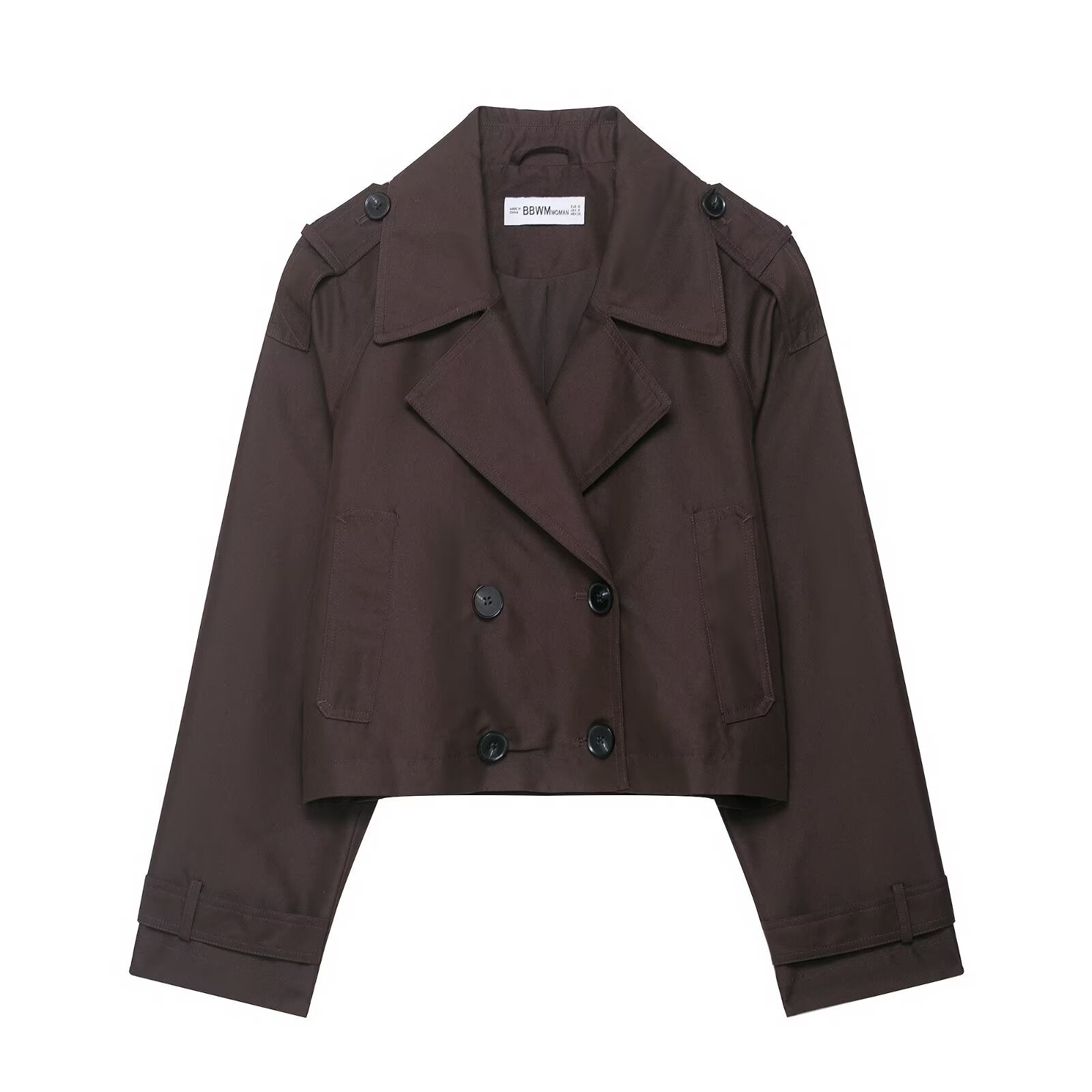 Elegant Womens Wind Coat Vintage Streetwear Double Breasted Straight Fit Casual Autumn Coat 2