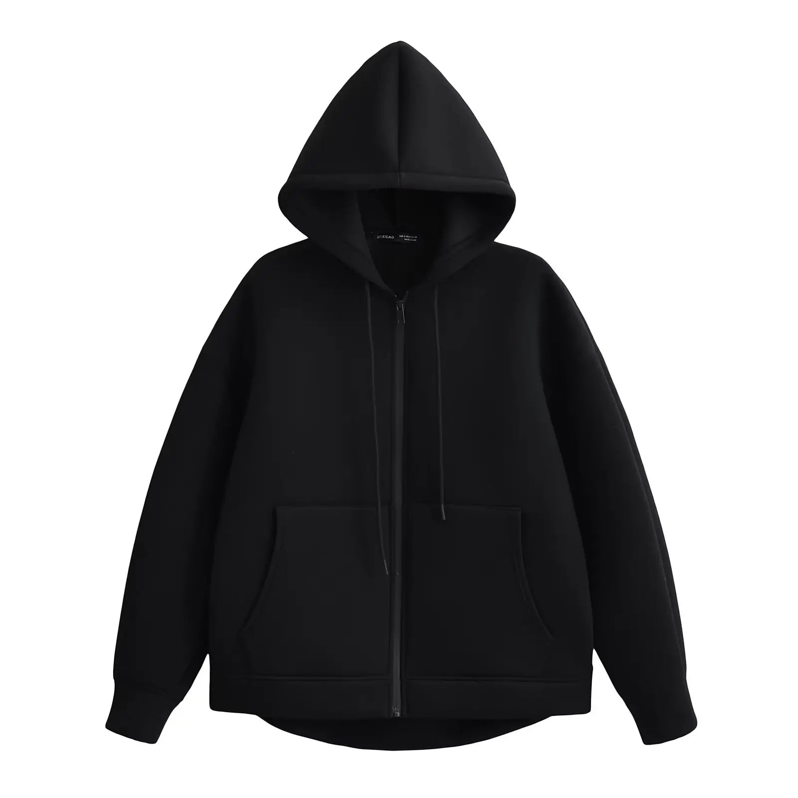 Women's Autumn Gray Jacket, Hooded Long Sleeve Coat, Loose Fit Casual Outerwear with Big Pockets