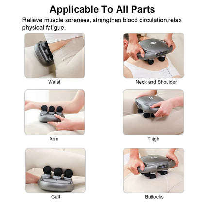 Muscle Massager Gun Fascia Gun Sixhead Body Shoulder High Frequency Back Waist Massage Machine Prof 3
