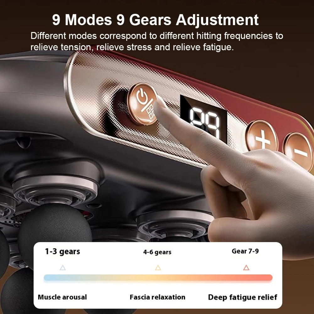 Muscle Massager Gun Fascia Gun Sixhead Body Shoulder High Frequency Back Waist Massage Machine Prof 4