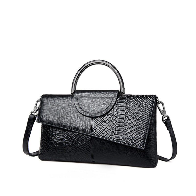 Fashion Casual Synthetic Leather Crossbody Bag, Women's Alligator Flap Shoulder Purse for Wedding and Dinner