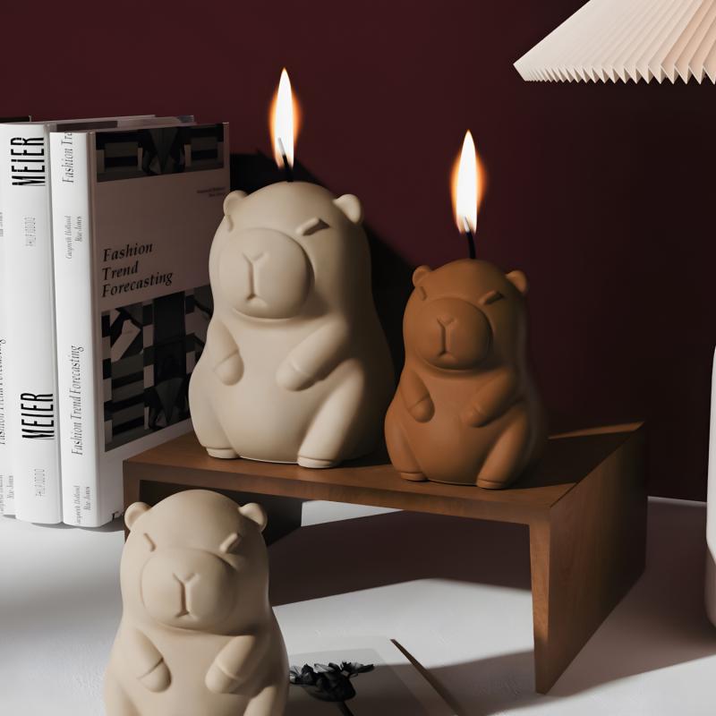 Cute Capybara Candle Making Kit, Animal Candle Mold, Wax and Resin Craft, Home Decor Silicone Mold