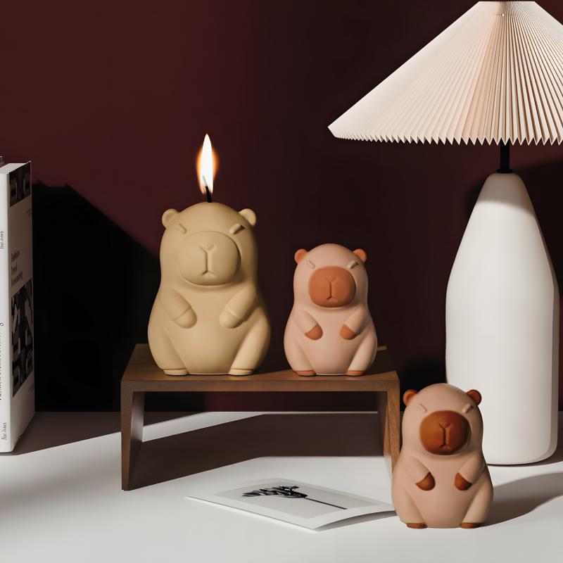 Cute Capybara Candle Making Kit, Animal Candle Mold, Wax and Resin Craft, Home Decor Silicone Mold