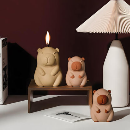 Cute Capybara Candle Making Kit, Animal Candle Mold, Wax and Resin Craft, Home Decor Silicone Mold