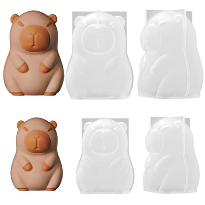 Cute Capybara Candle Making Kit, Animal Candle Mold, Wax and Resin Craft, Home Decor Silicone Mold
