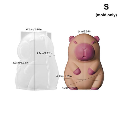 Cute Capybara Candle Making Kit, Animal Candle Mold, Wax and Resin Craft, Home Decor Silicone Mold