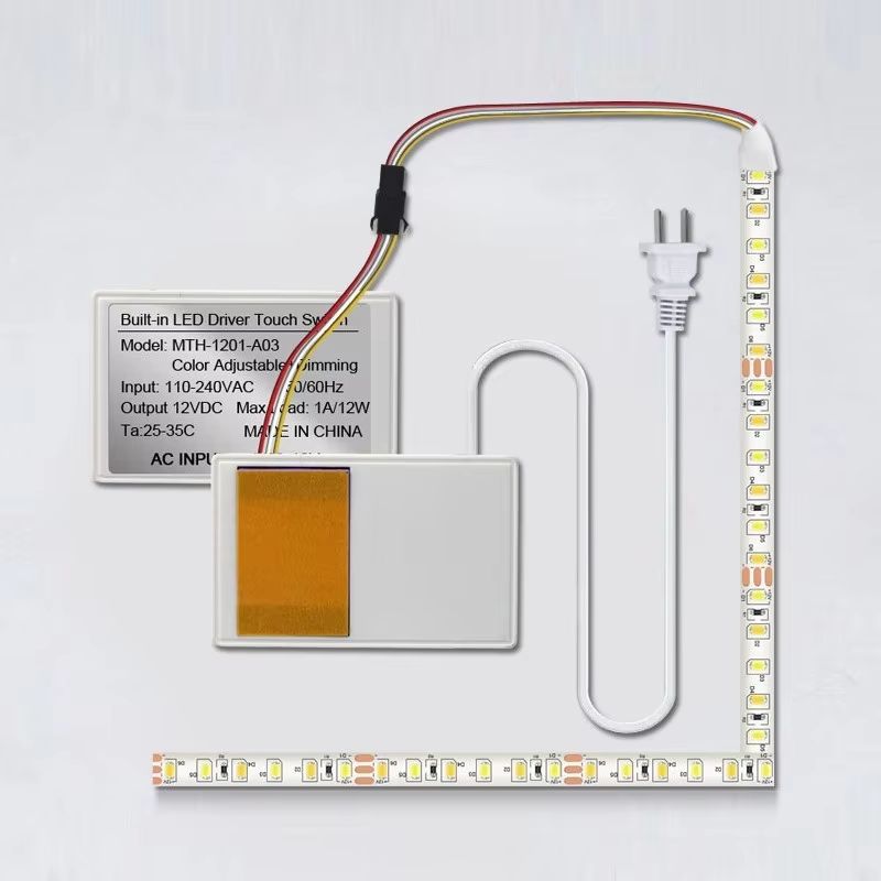 LumiTouch 12V LED Smart Mirror Switch – Adjustable Brightness Touch Sensor Kit for Bathroom & Makeup Mirrors