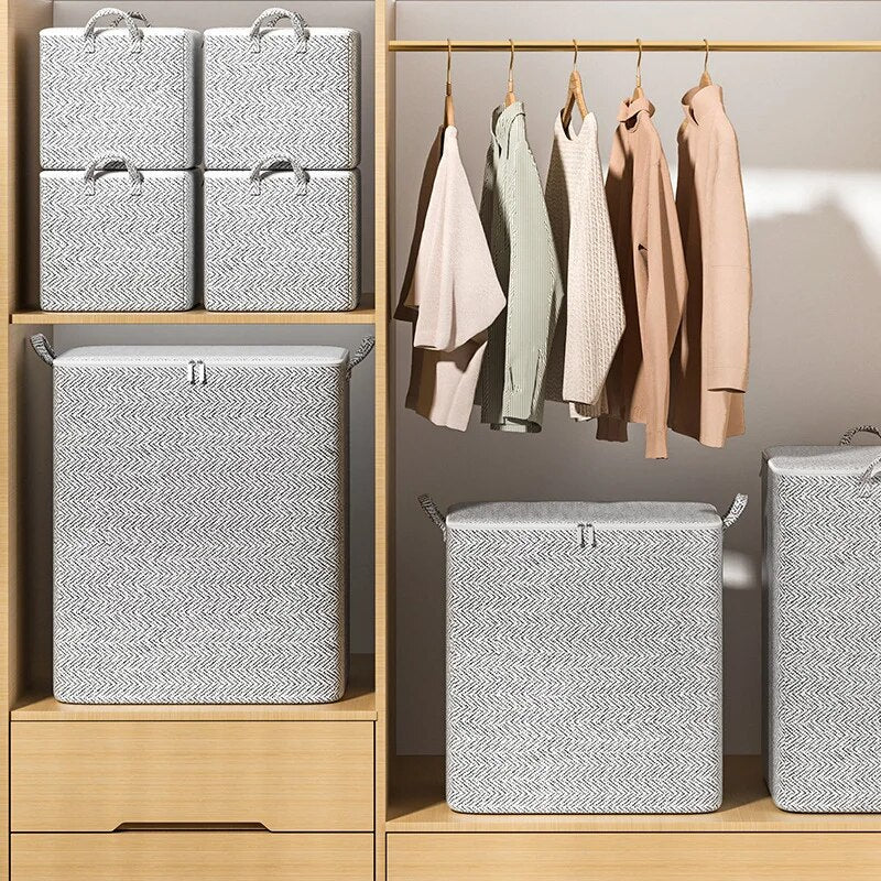 Closet Wardrobe Organizer, Non-woven Material Storage Bag, Large Capacity Household for Quilt, Clothing, Toys