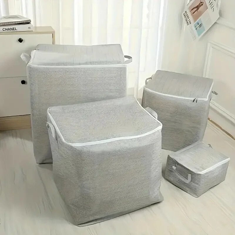 Closet Wardrobe Organizer, Non-woven Material Storage Bag, Large Capacity Household for Quilt, Clothing, Toys