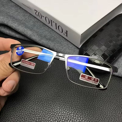 OptiGuard Metal AntiBlue Light Reading Glasses  Business Eyewear For Men With Diopters 10 To 40 1