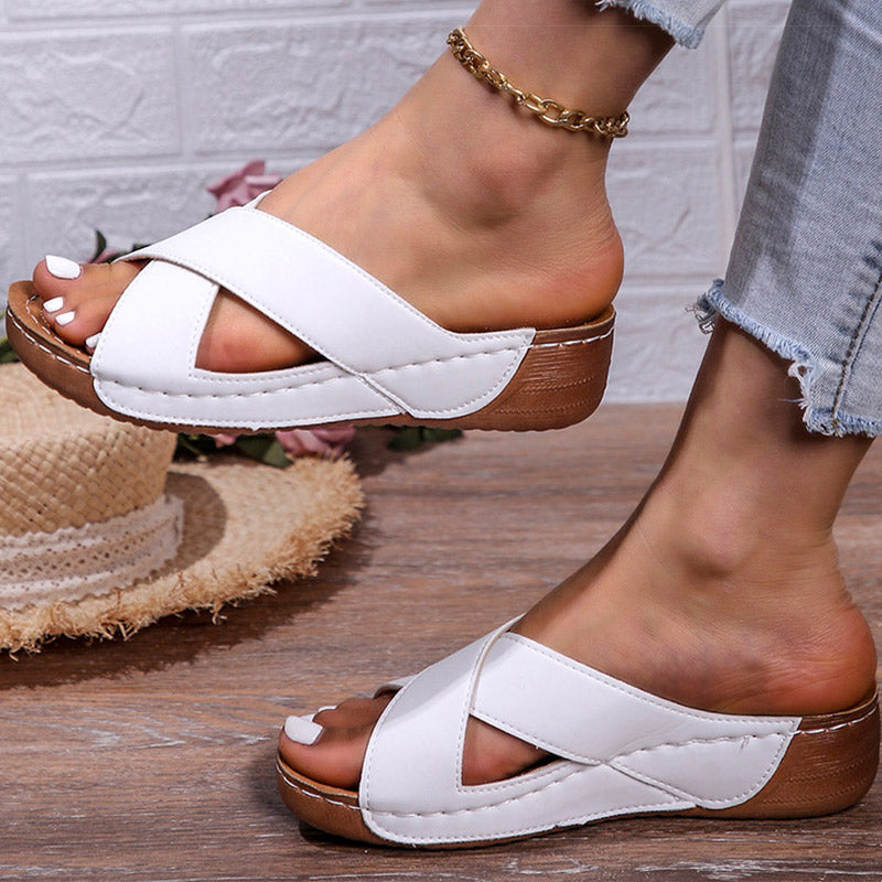 Fashion Womens Sandals Lightweight Summer Wedges Heels Slippers Comfortable Heeled Footwear Sandal  6