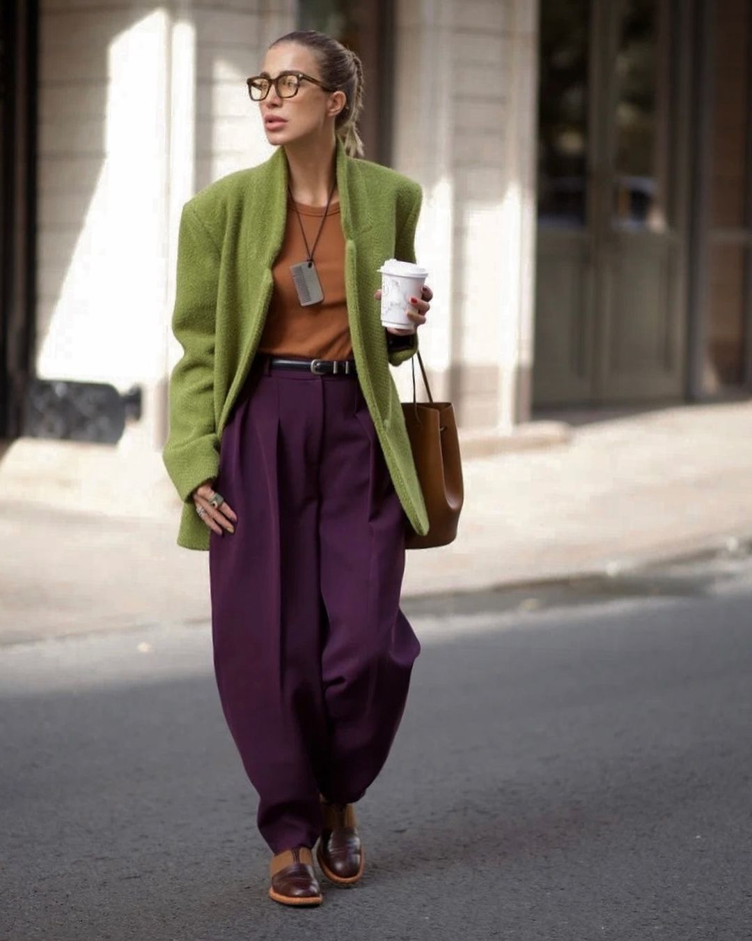 Fashionable Green Woolen Coat for Women, Chic Collar, Single Button Jacket, Solid Color Highstreet Outerwear, Autum