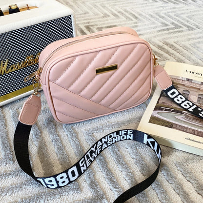 PU Leather Shoulder Bag For Women Casual Mobile Phone Bag High Quality Crossbody Rolling Strip Came 4
