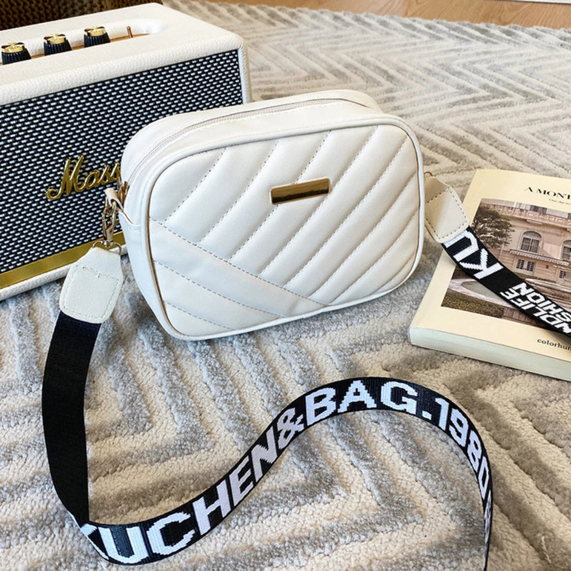 PU Leather Shoulder Bag For Women Casual Mobile Phone Bag High Quality Crossbody Rolling Strip Came 5
