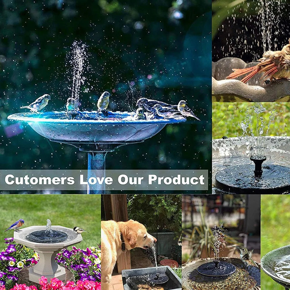 New Mini Solar Water Fountain Garden Pond Pool Waterfall Solar Powered Bird Bath Decor Outdoor Gard 2