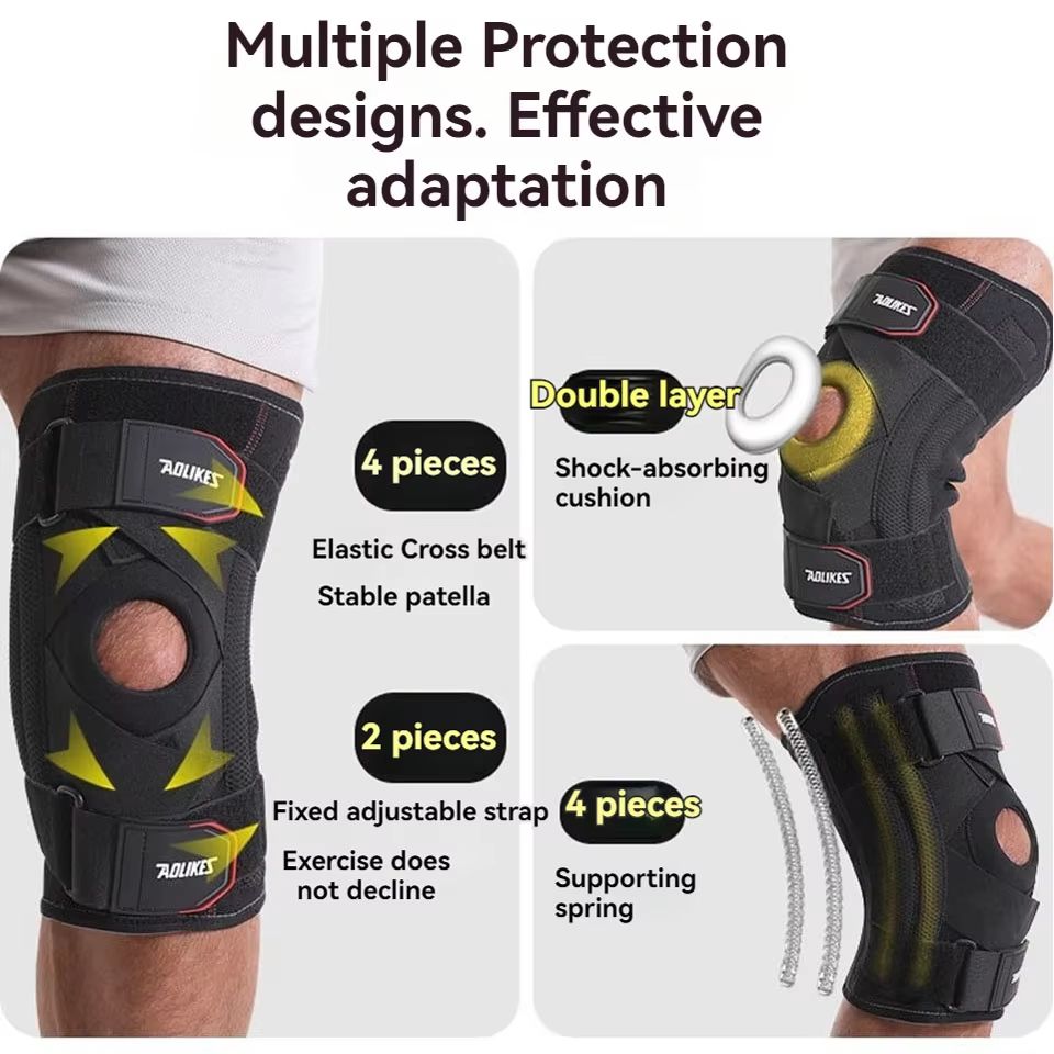 AOLIKES Knee Support Brace With Patella Gel Pad  Side Stabilizers  Compression Sleeve For Knee Pain 3