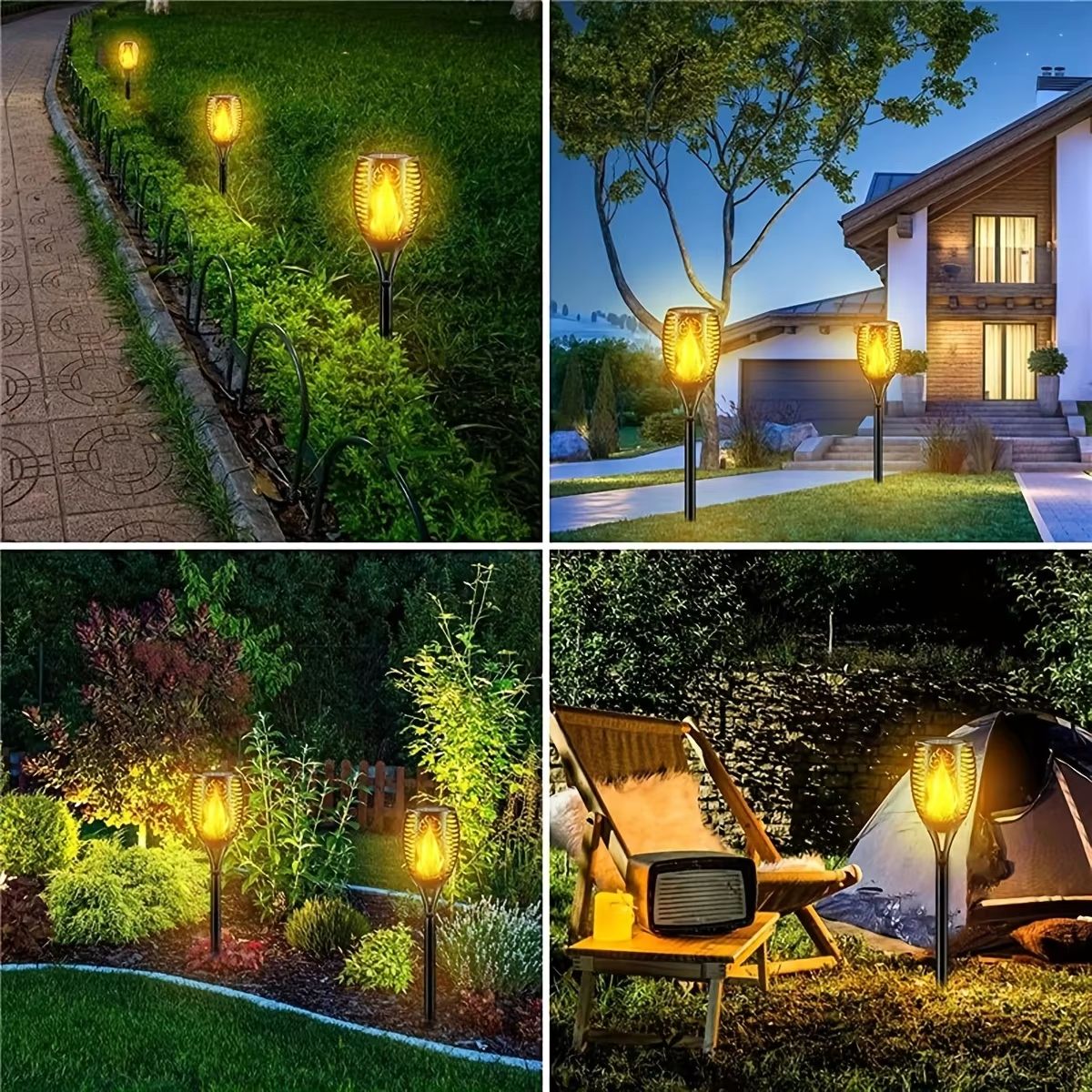 SolarGlow 12LED Flickering Flame Torch Lights  Waterproof Solar Garden Lights For Outdoor Lawn Pati 5