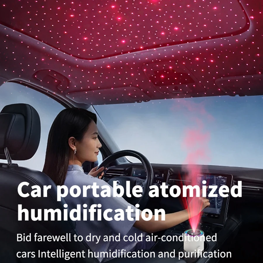 Cool Mist Humidifier with Projector, Adjustable Night Light, Auto Off, for Home and Office Desktop