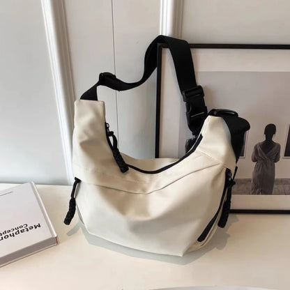 Solid Color Single Shoulder Bag, Nylon Hobos Crossbody, Fashion Casual Women's Tote with Zipper