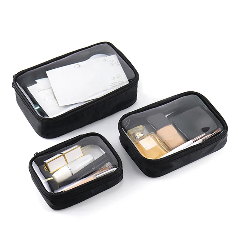 Waterproof Clear Women Makeup Bag, Travel Cosmetic Bags for Men and Women, Toiletry Brush Organizer