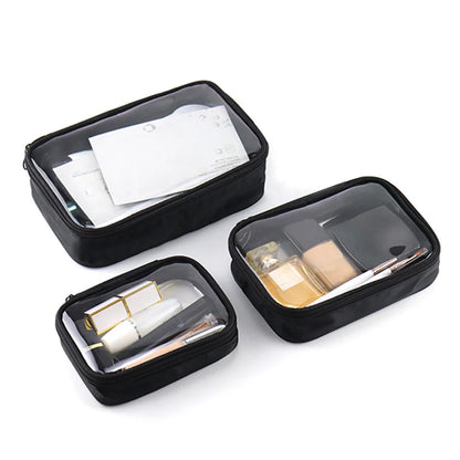 Waterproof Clear Women Makeup Bag, Travel Cosmetic Bags for Men and Women, Toiletry Brush Organizer