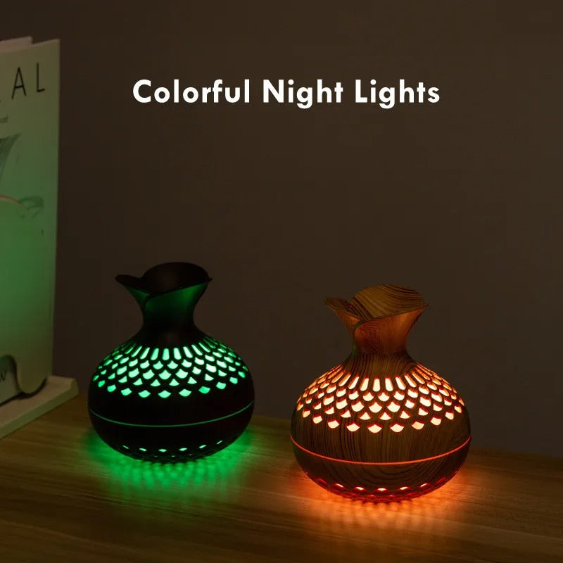 Wood Grain Humidifier, USB Aroma Diffuser, Atomizer for Home and Office, Ideal Gift, Moisturizing Instrument