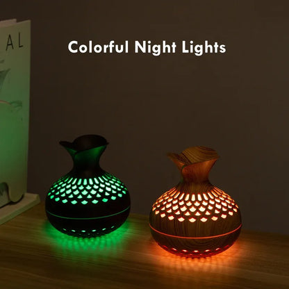 Wood Grain Humidifier, USB Aroma Diffuser, Atomizer for Home and Office, Ideal Gift, Moisturizing Instrument