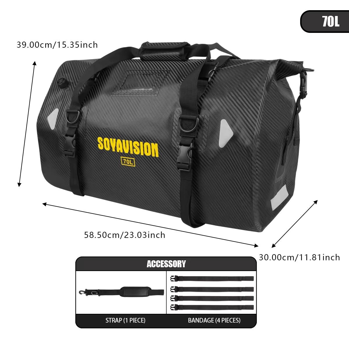 MotoTrek Waterproof Motorcycle Rear Seat Bag  20L100L Expandable Travel Tail Bag  Helmet Storage Fo 9