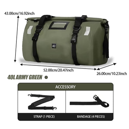 MotoTrek Waterproof Motorcycle Rear Seat Bag  20L100L Expandable Travel Tail Bag  Helmet Storage Fo 11